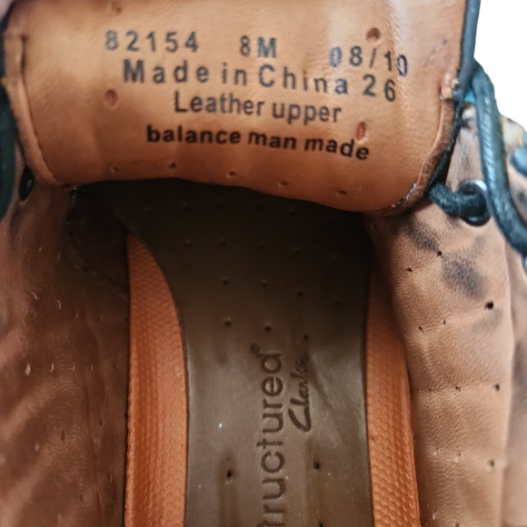 Clarks Unstructured Oxford Mens Size 8 M Leather Black Comfort Shoes lace up - Picture 5 of 6